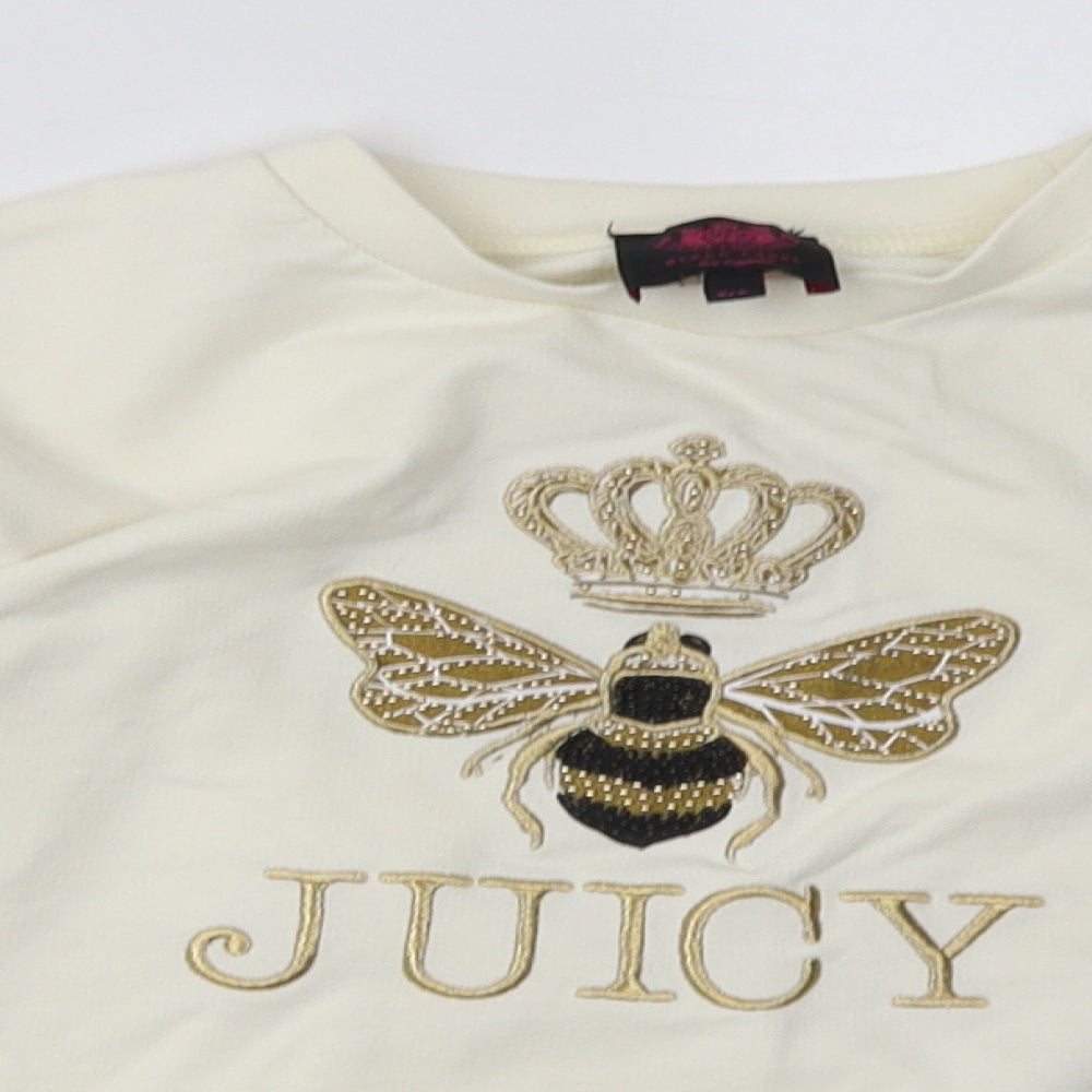 Black Label Girls White  Cotton Pullover Sweatshirt Size 8-9 Years  Pullover - juicy