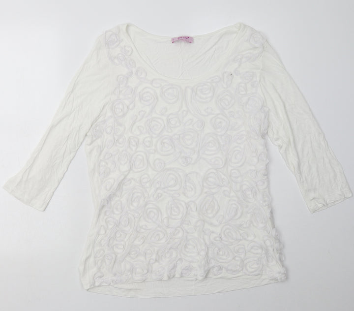 Marks and Spencer Womens White Floral Viscose Pullover Sweatshirt Size 16  Pullover