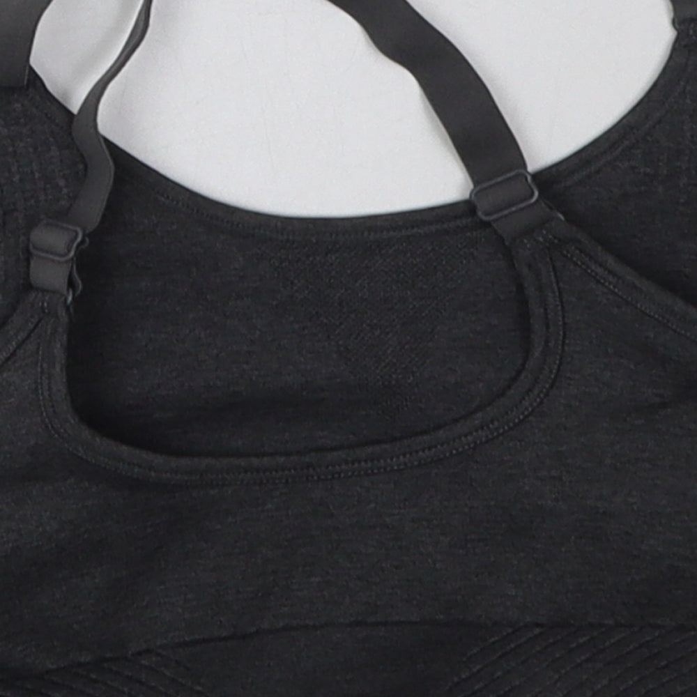 USA Pro Womens Grey  Nylon Cropped Tank Size 10 Scoop Neck Pullover - cross back