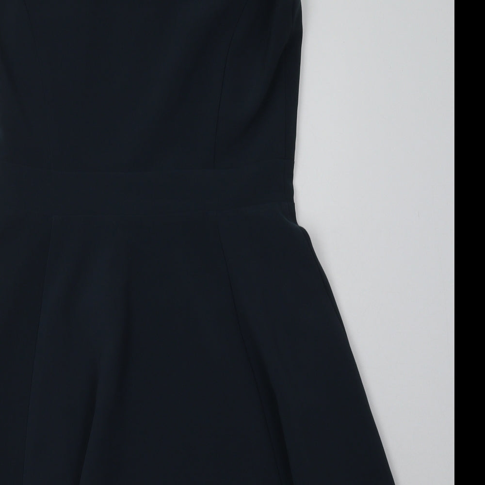 H&M Womens Green  Polyester A-Line  Size 12  V-Neck Zip