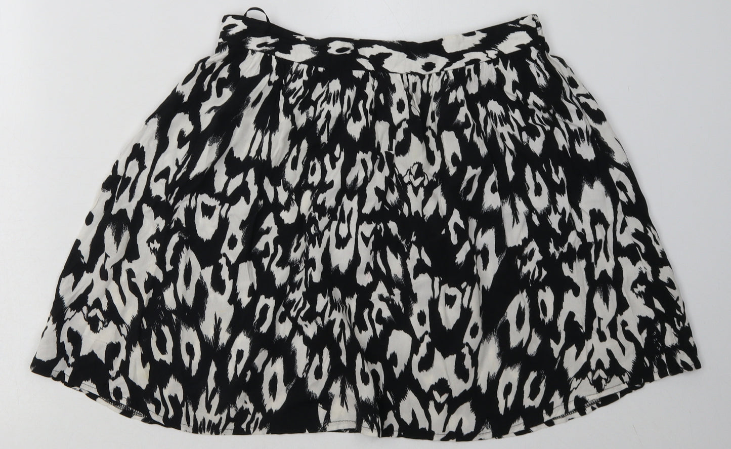 George Womens Black Animal Print Viscose A-Line Skirt Size 12