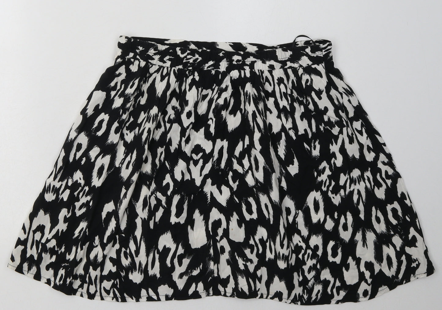 George Womens Black Animal Print Viscose A-Line Skirt Size 12