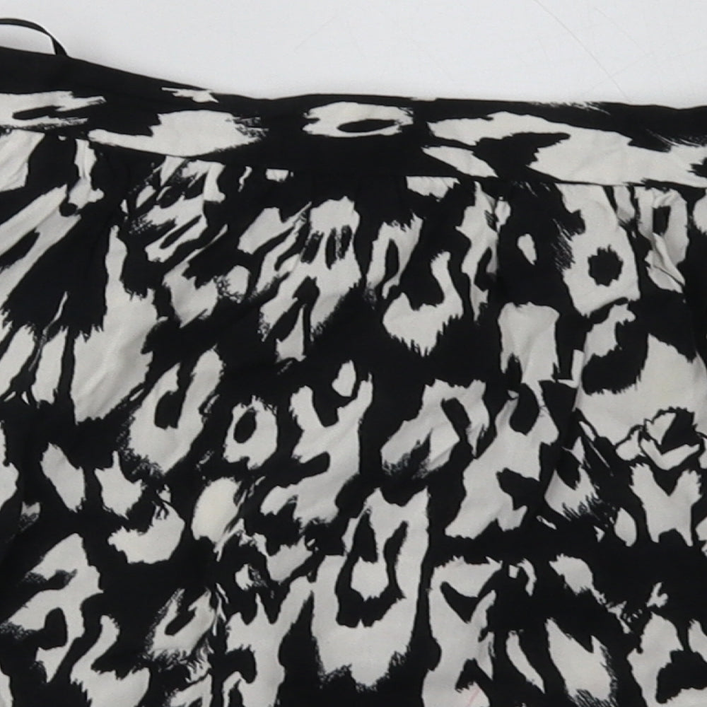 George Womens Black Animal Print Viscose A-Line Skirt Size 12