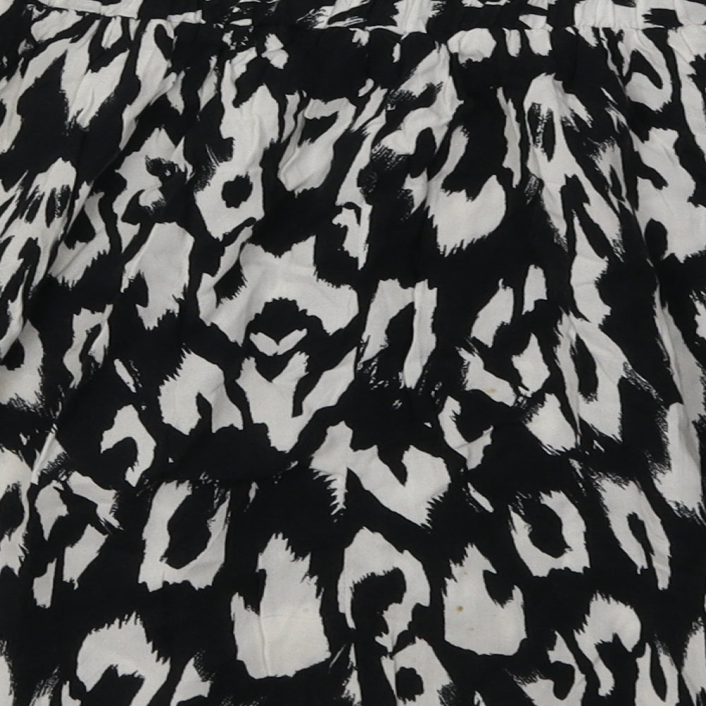 George Womens Black Animal Print Viscose A-Line Skirt Size 12