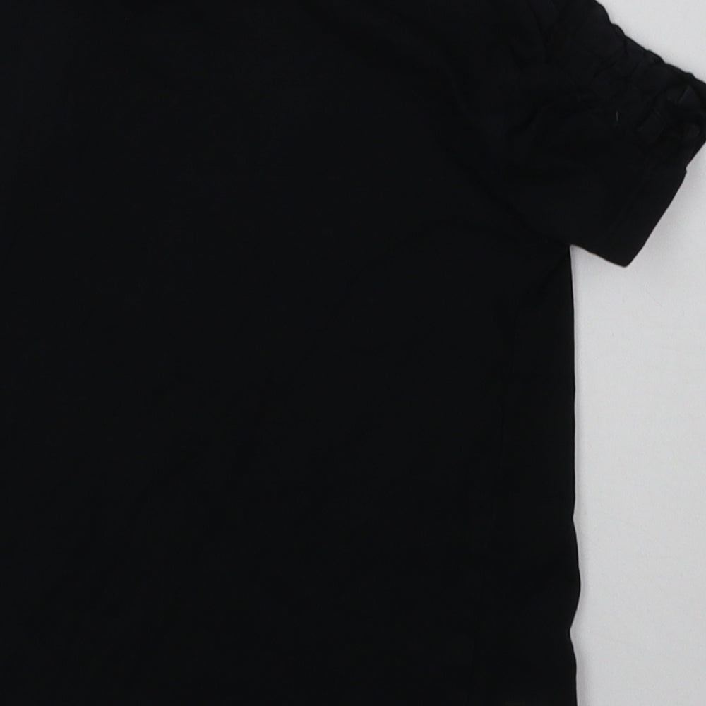 George Girls Black  Cotton Basic T-Shirt Size 3-4 Years Crew Neck Pullover - be strong