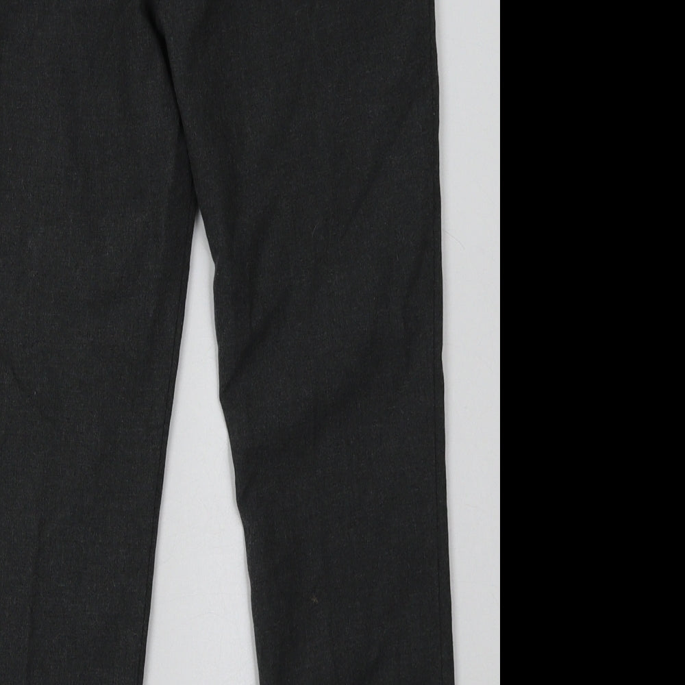 Nutmeg Girls Grey  Polyester Capri Trousers Size 8-9 Years  Regular Hook & Eye - School Wear