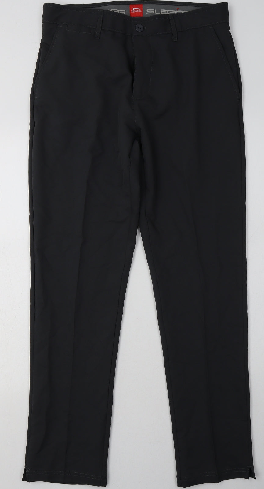 Slazenger Mens Grey  Polyester Sweatpants Trousers Size 32 L31 in Regular Button