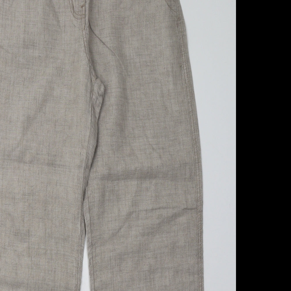 George Womens Beige  Linen Trousers  Size 10 L31 in Regular Button