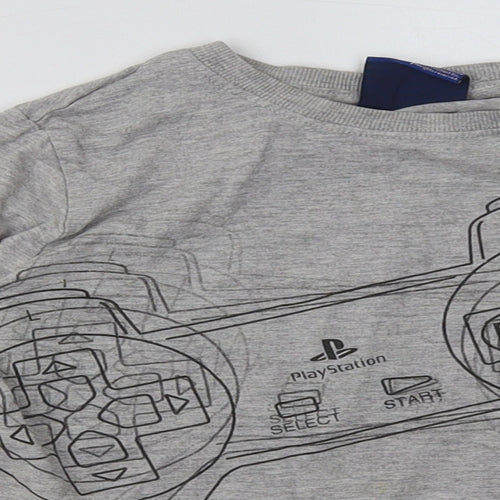 NEXT Boys Grey  Cotton Basic Casual Size 7 Years Crew Neck Pullover - PlayStation