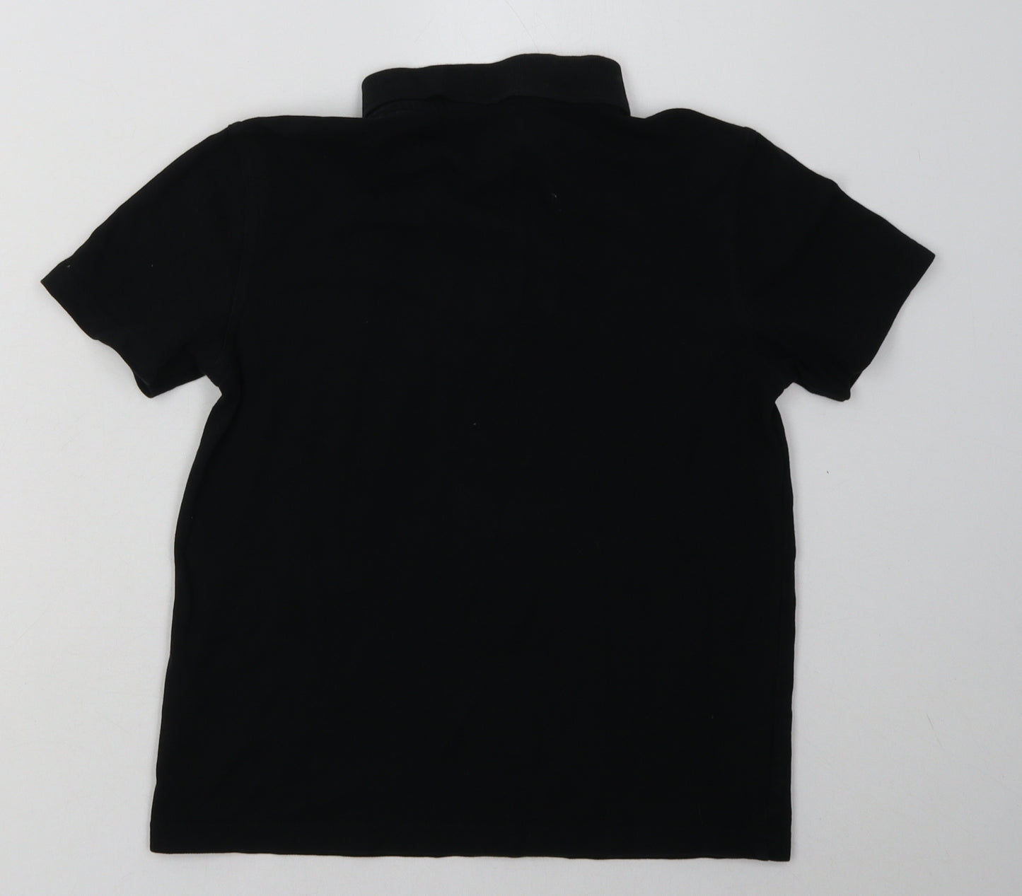 George Boys Black  Cotton Basic Polo Size 10-11 Years Collared Button