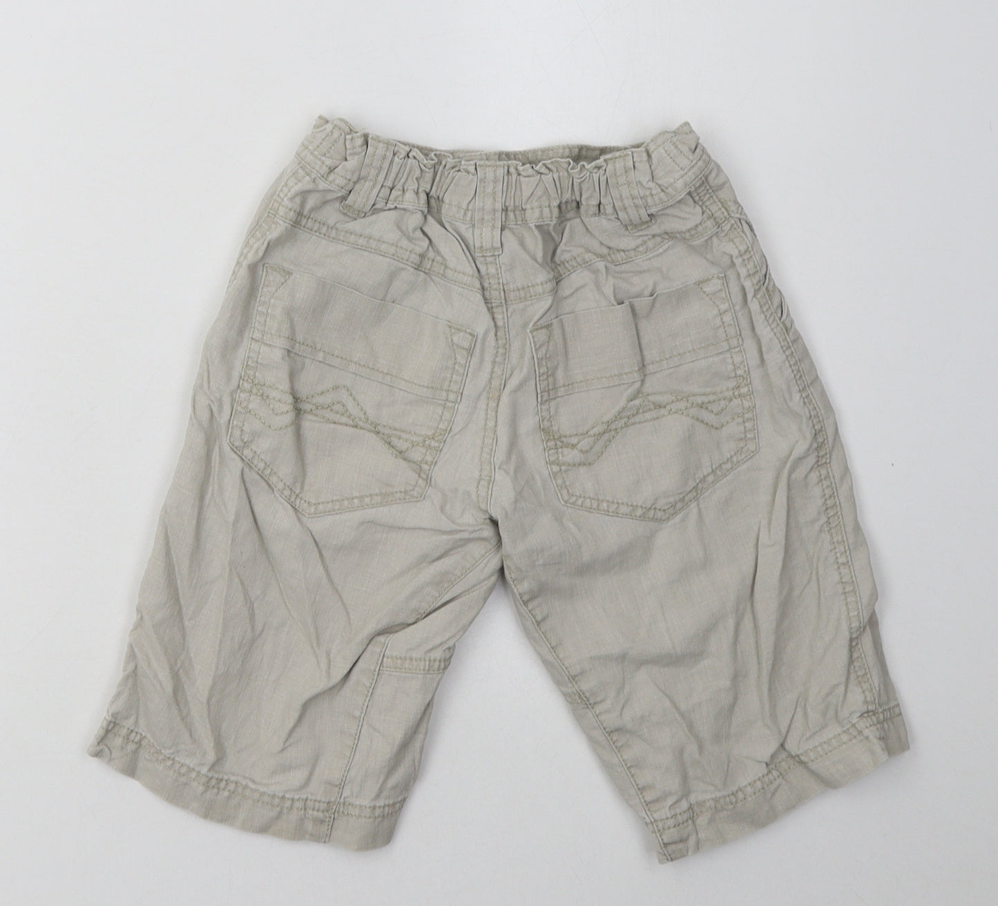 NEXT Boys Beige  Linen Cargo Shorts Size 9 Years  Regular Buckle