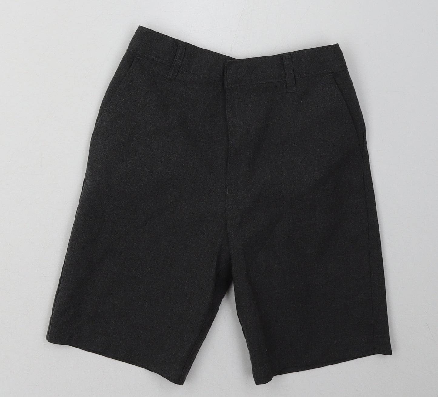 Marks and Spencer Boys Grey  Polyester Bermuda Shorts Size 8-9 Years  Regular Hook & Eye