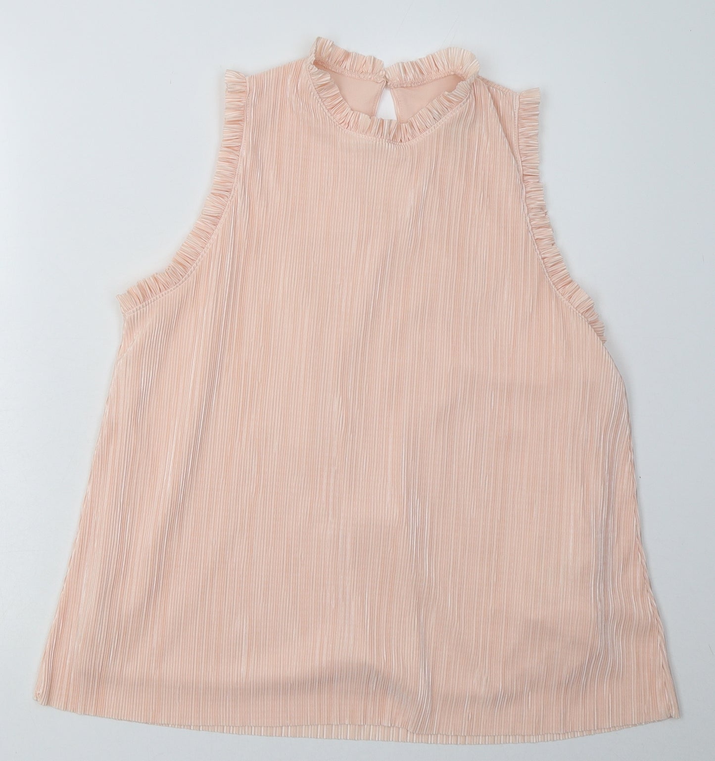 Lipsy Womens Pink  Polyester Basic Tank Size 16 Crew Neck