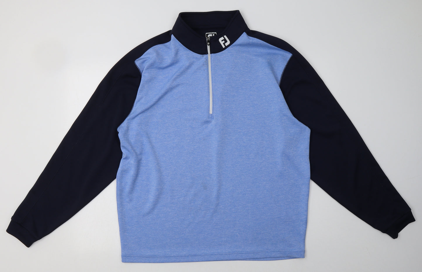 FJ Mens Blue  Polyester Basic Casual Size XL High Neck Zip