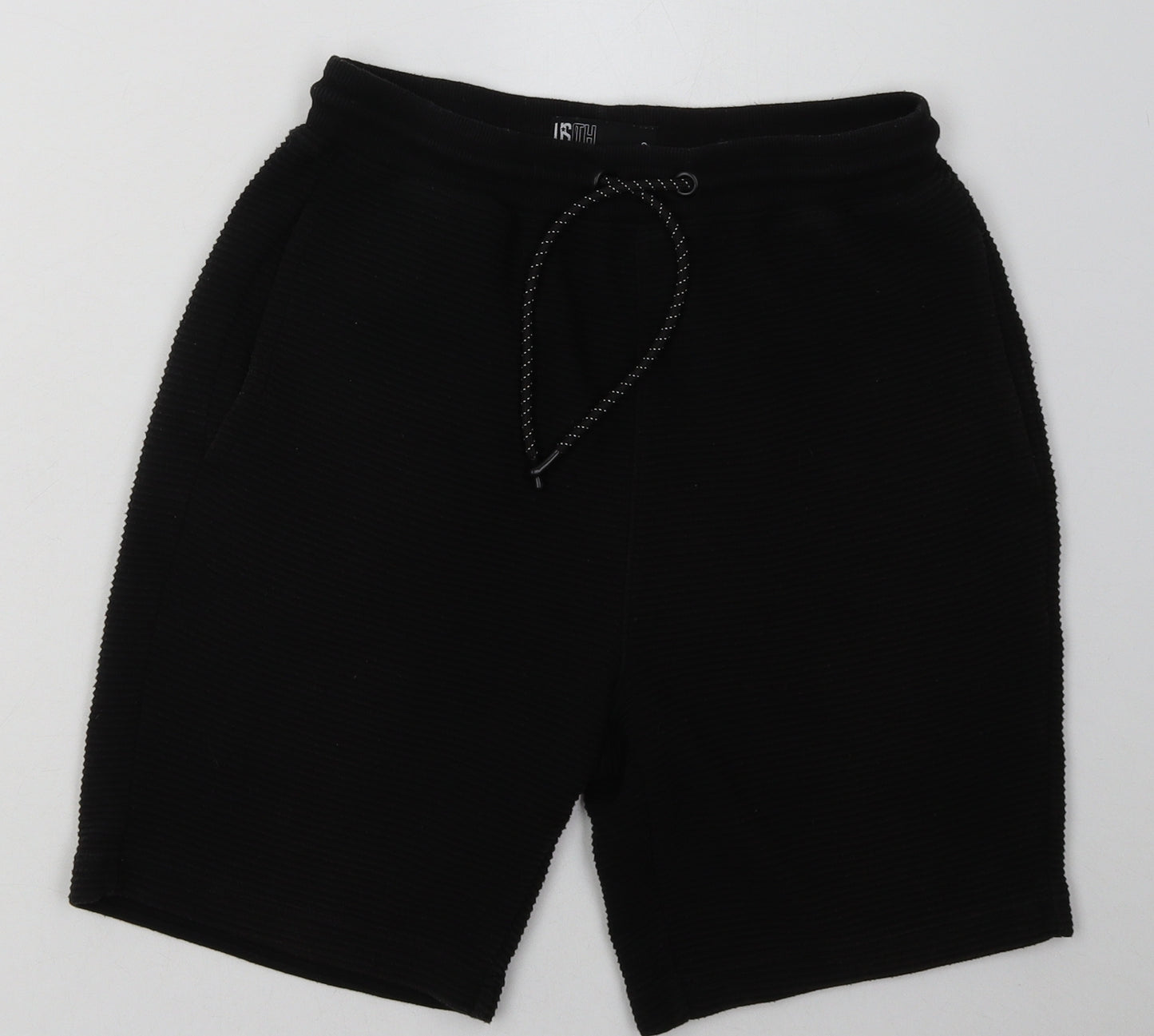 Matalan Mens Black  Polyester Sweat Shorts Size S L6 in Regular Tie