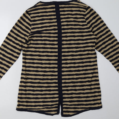 Marks and Spencer Womens Brown Striped Viscose Pullover Sweatshirt Size 16  Pullover