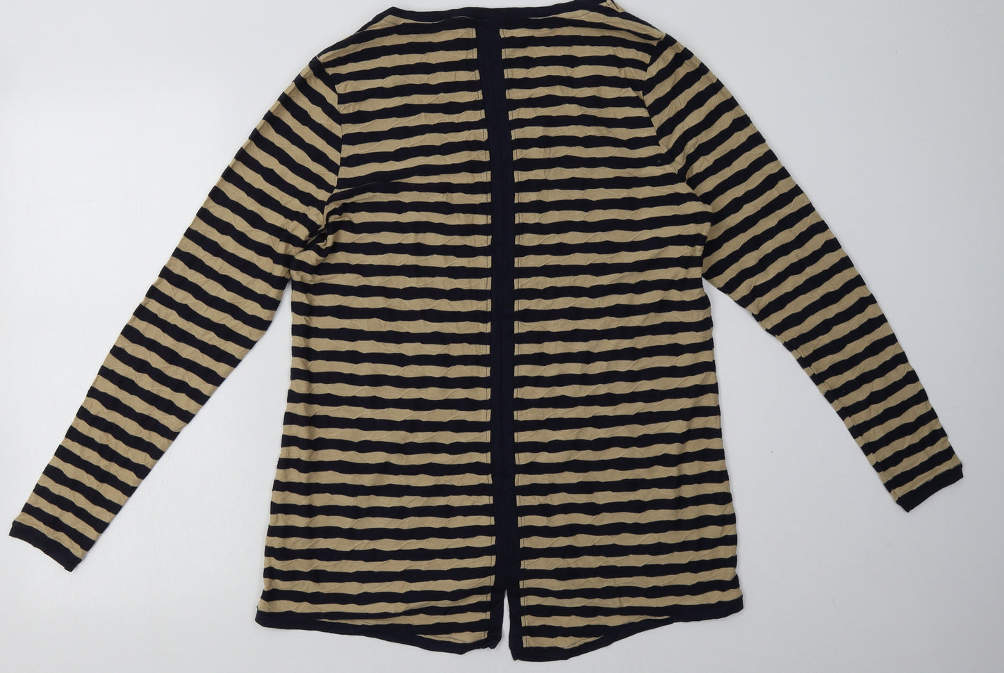 Marks and Spencer Womens Brown Striped Viscose Pullover Sweatshirt Size 16  Pullover