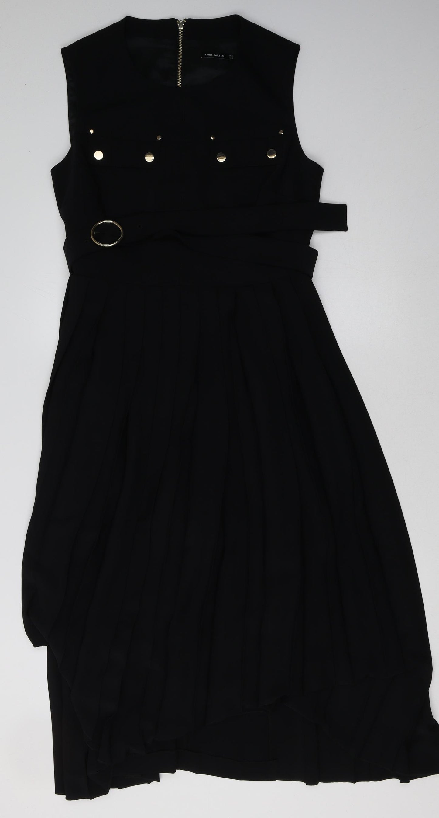 Karen Millen Womens   Polyester A-Line  Size 12  Crew Neck Zip