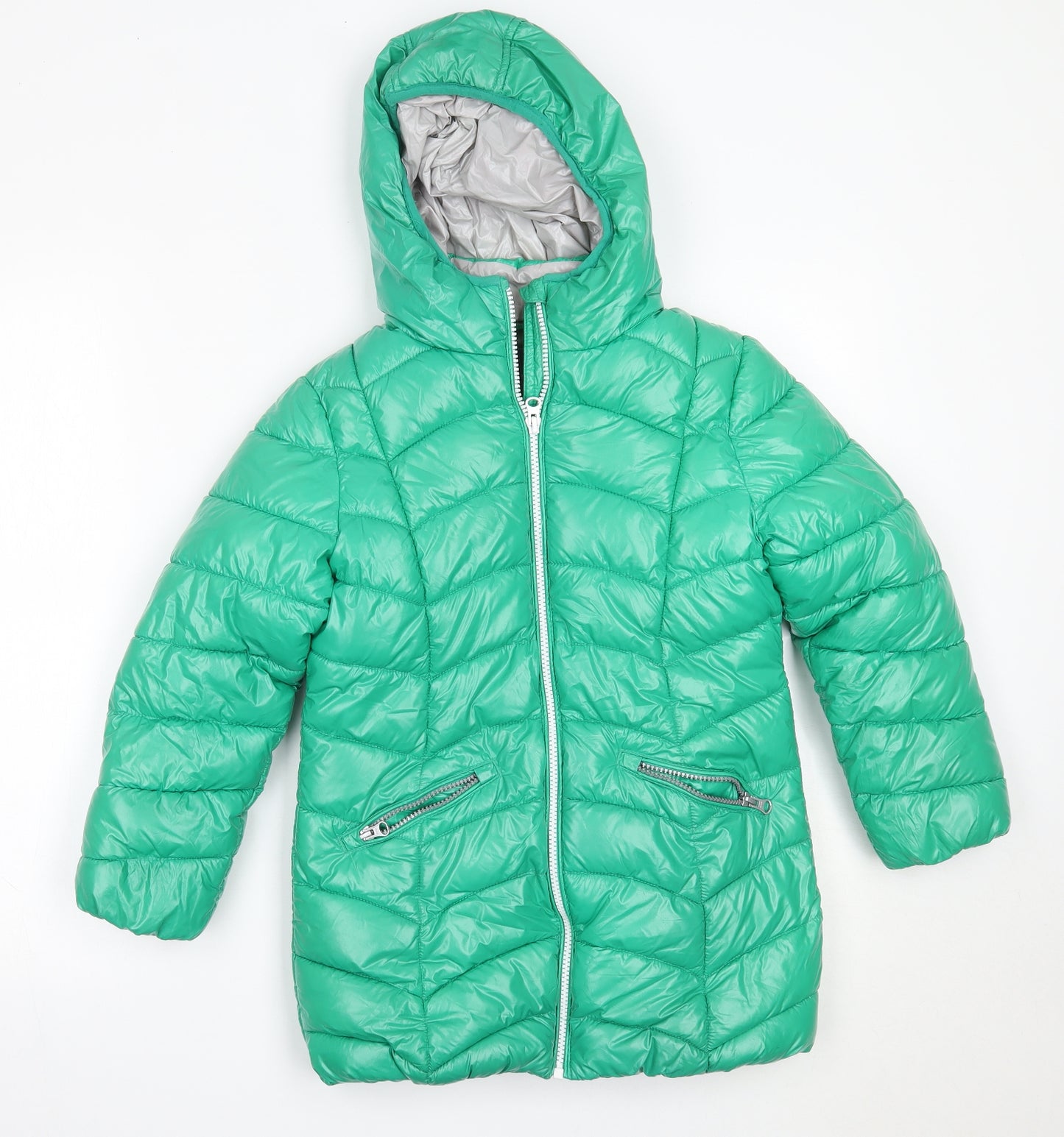 NEXT Girls Green   Puffer Jacket Coat Size 8 Years  Zip