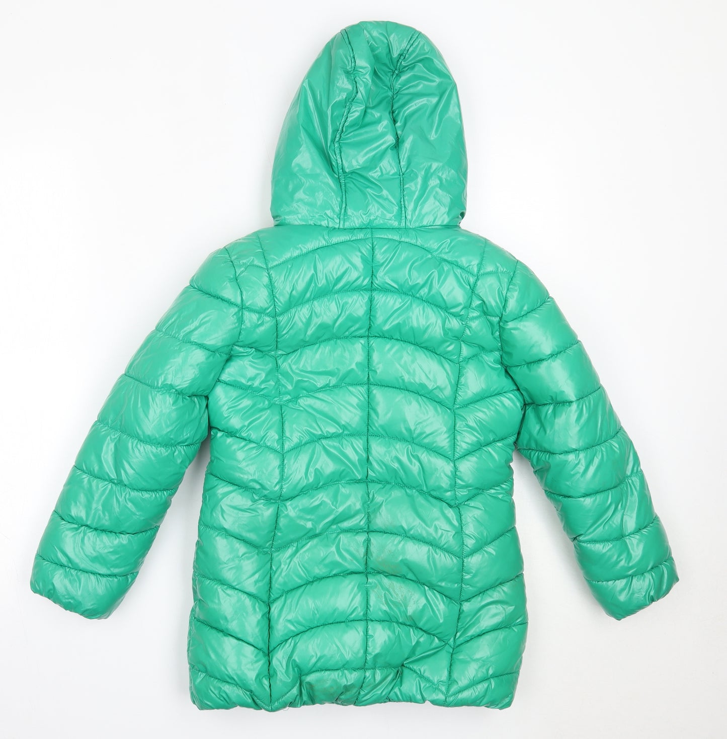 NEXT Girls Green   Puffer Jacket Coat Size 8 Years  Zip