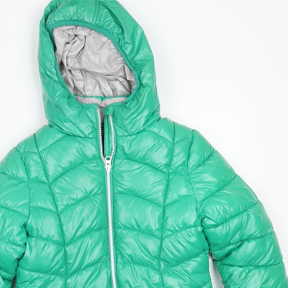 NEXT Girls Green   Puffer Jacket Coat Size 8 Years  Zip