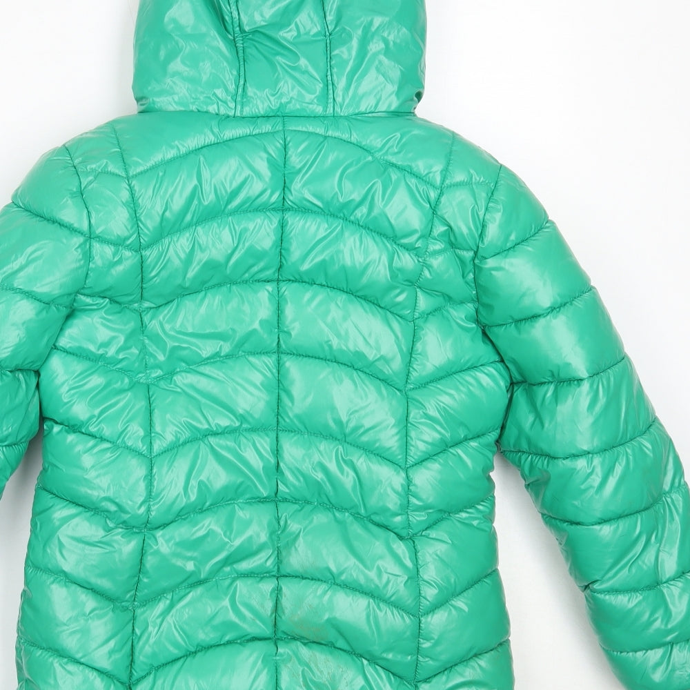 NEXT Girls Green   Puffer Jacket Coat Size 8 Years  Zip