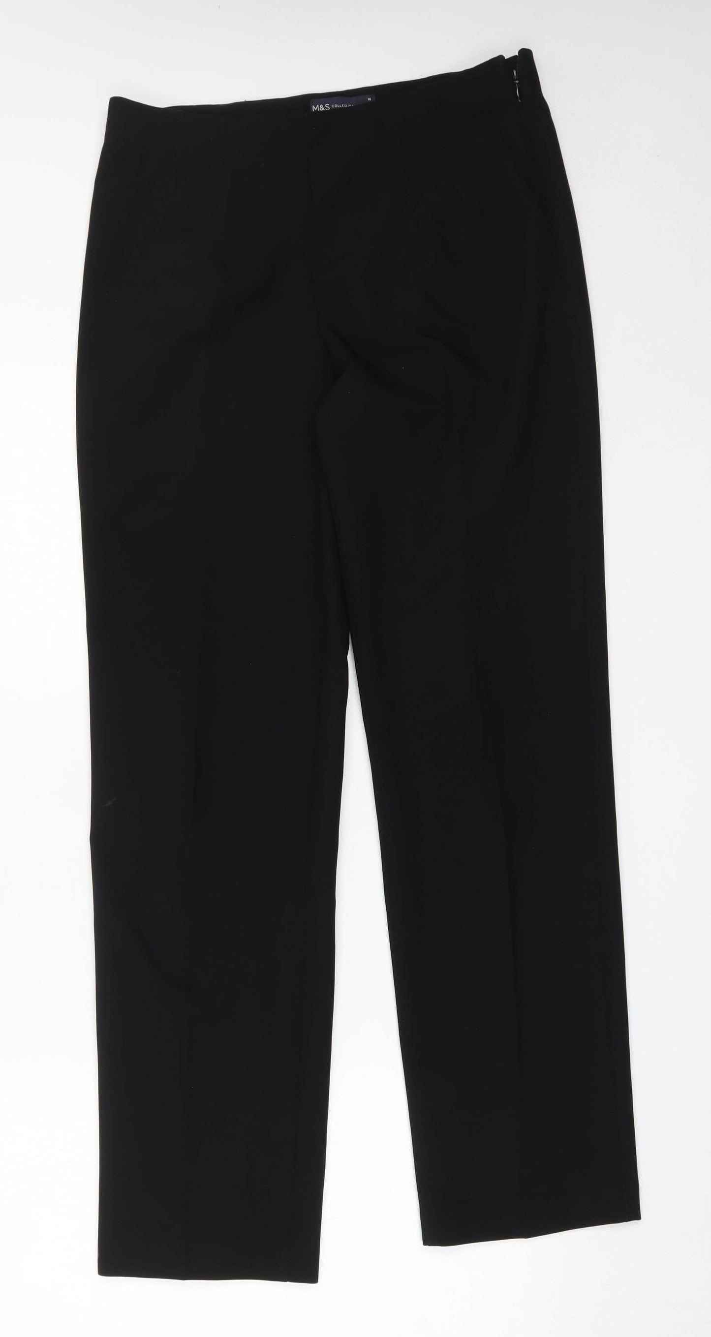 Marks and Spencer Womens Black  Polyester Trousers  Size 10 L30.5 in Regular