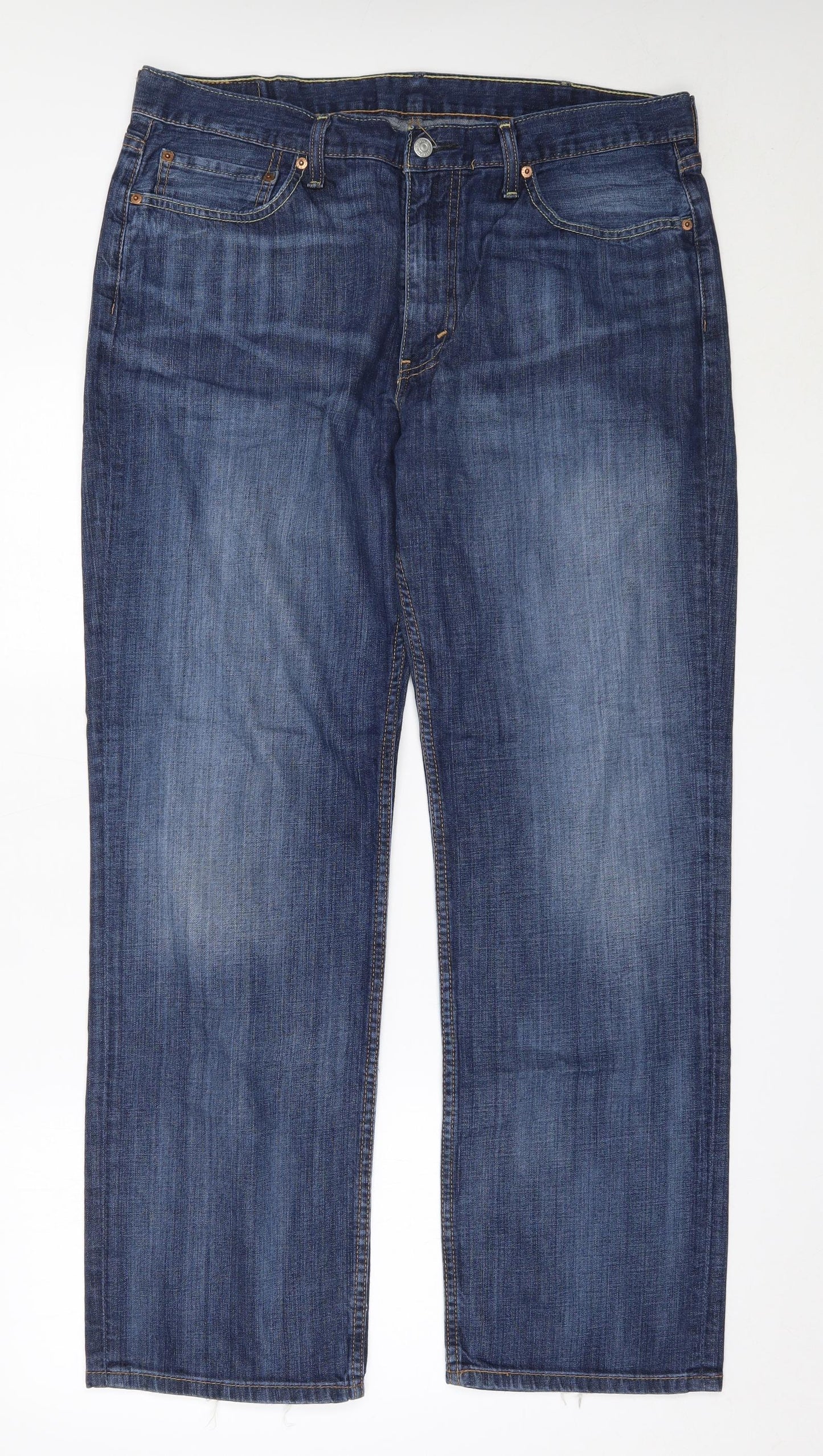 Levi's Mens Blue  Cotton Straight Jeans Size 38 in L32 in Regular
