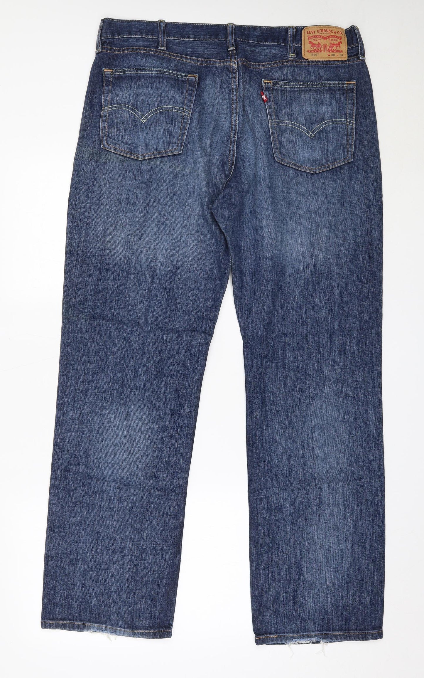 Levi's Mens Blue  Cotton Straight Jeans Size 38 in L32 in Regular