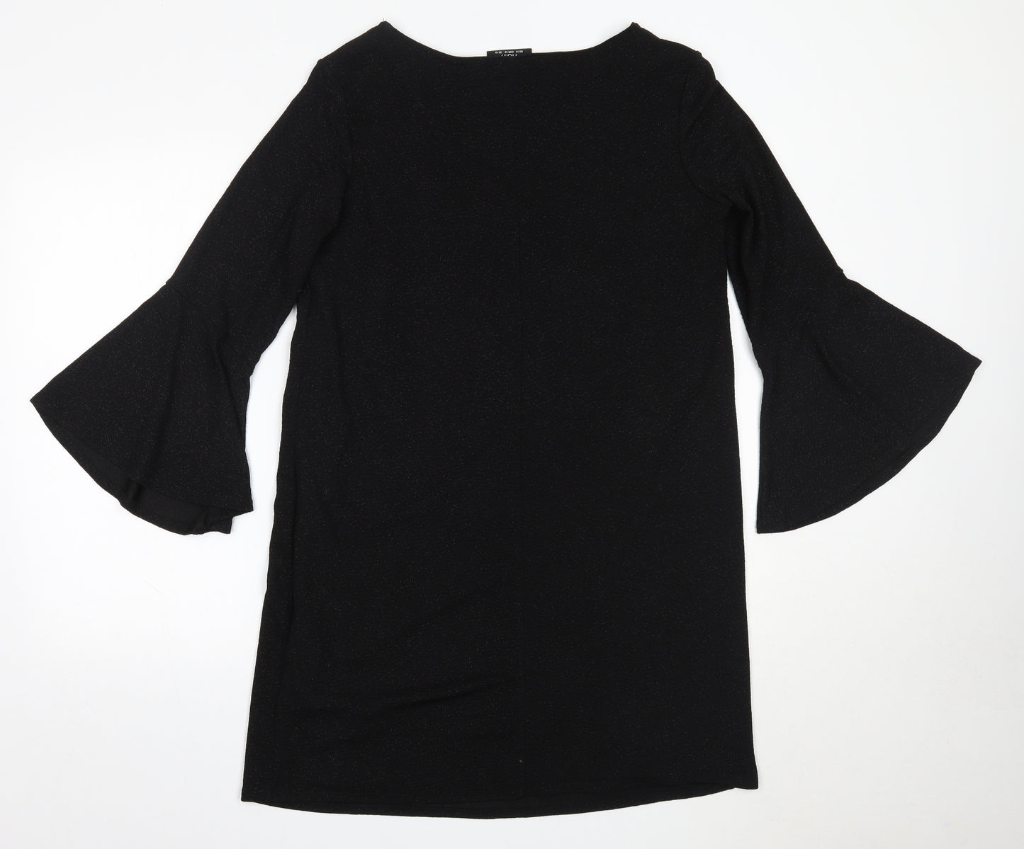 Wallis Womens Black  Polyester Shift  Size 14  V-Neck