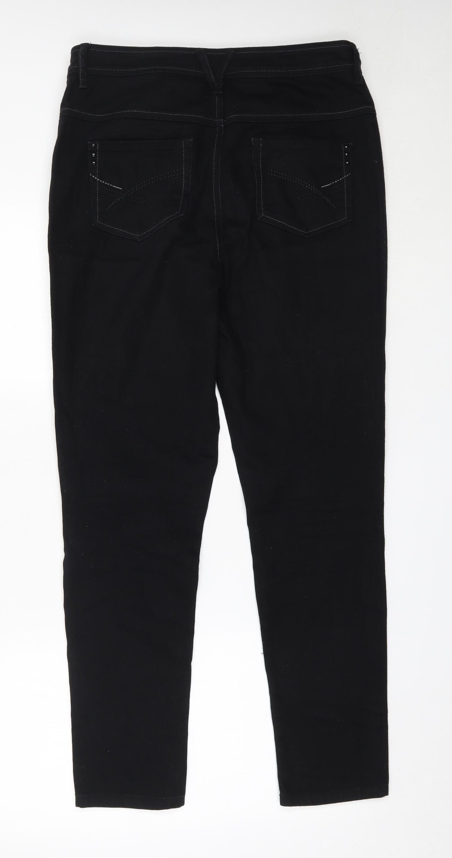 NEXT Womens Black  Cotton Skinny Jeans Size 14 L29.5 in Regular