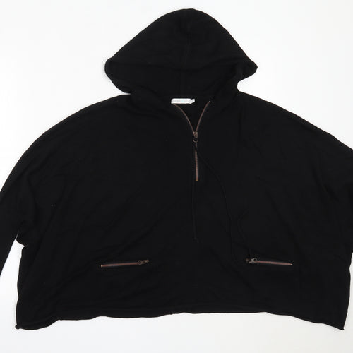 Only Womens Black  Viscose Pullover Hoodie Size M
