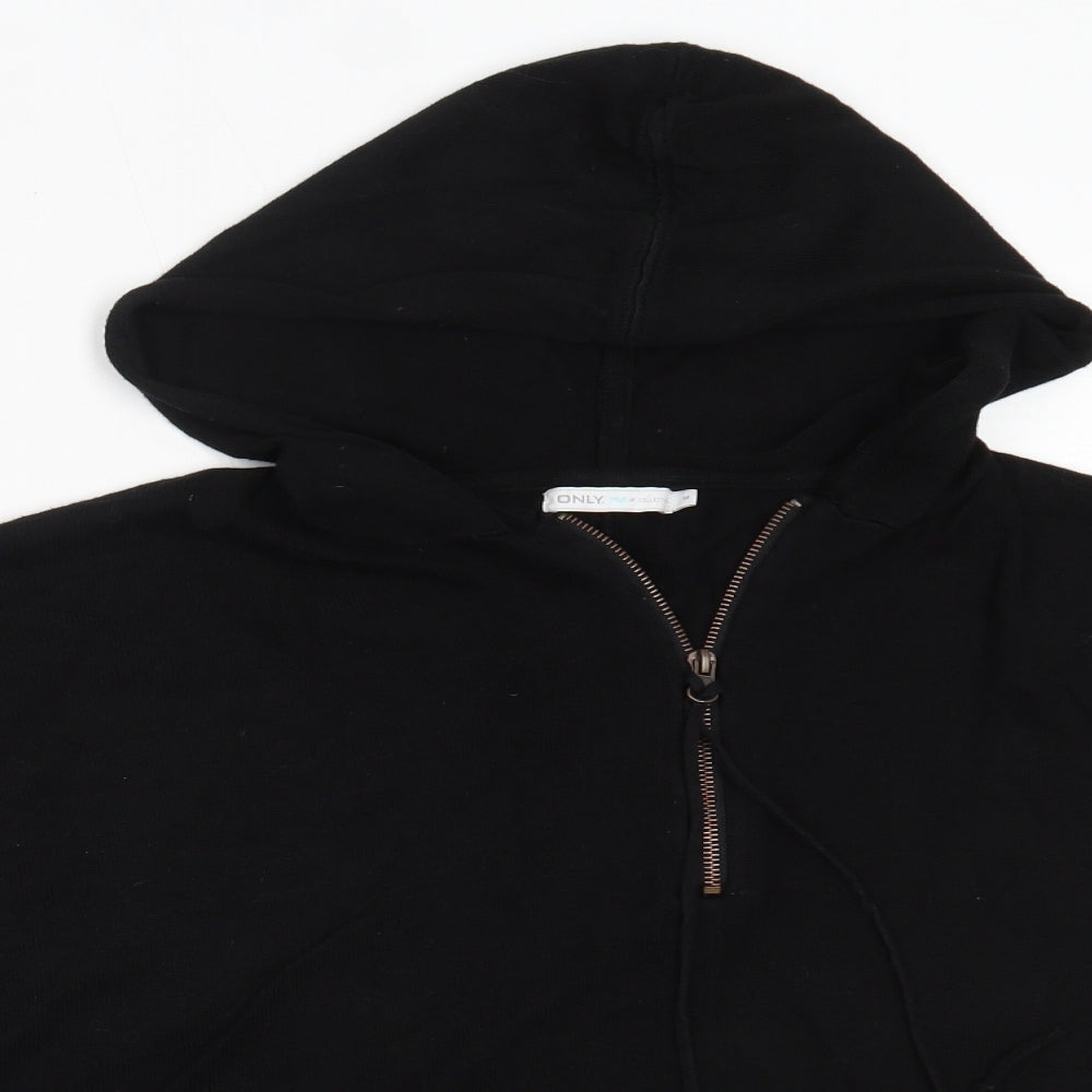 Only Womens Black  Viscose Pullover Hoodie Size M