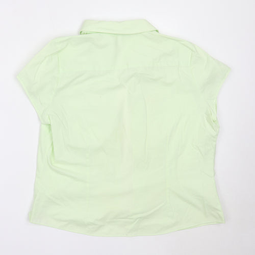 AMARANTO Womens Green  Polyester Basic Button-Up Size 18 Collared