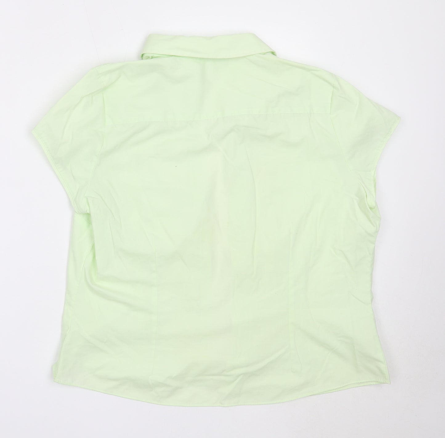 AMARANTO Womens Green  Polyester Basic Button-Up Size 18 Collared