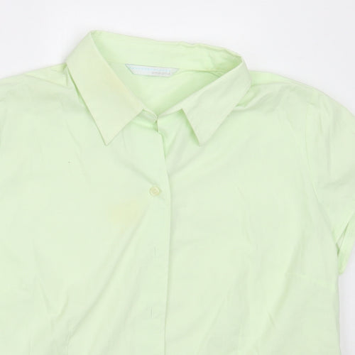 AMARANTO Womens Green  Polyester Basic Button-Up Size 18 Collared
