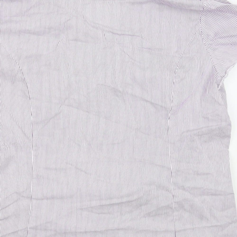 Dorothy Perkins Womens Purple Striped Cotton Basic Button-Up Size 20 Collared