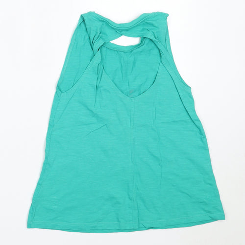 NEXT Girls Green  Cotton Basic Tank Size 11 Years Round Neck