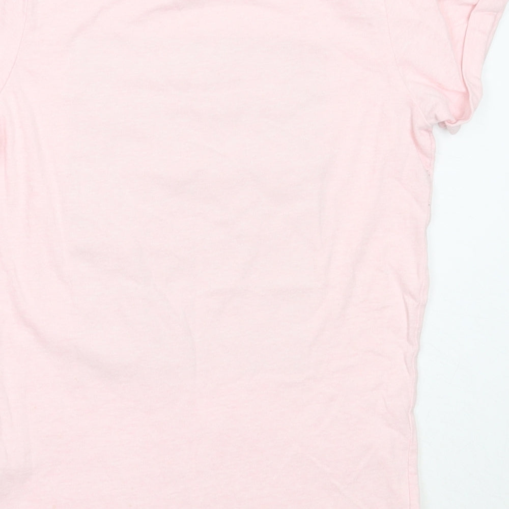 Primark Girls Pink  Cotton Basic T-Shirt Size 9-10 Years Round Neck