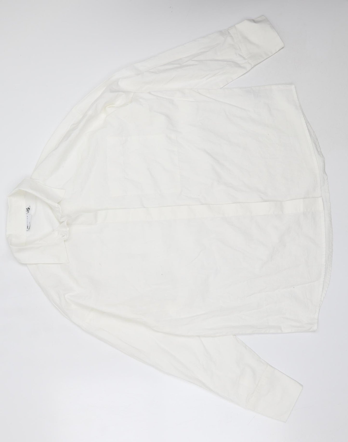 ASOS Womens White  Cotton Basic Button-Up Size 10 Collared