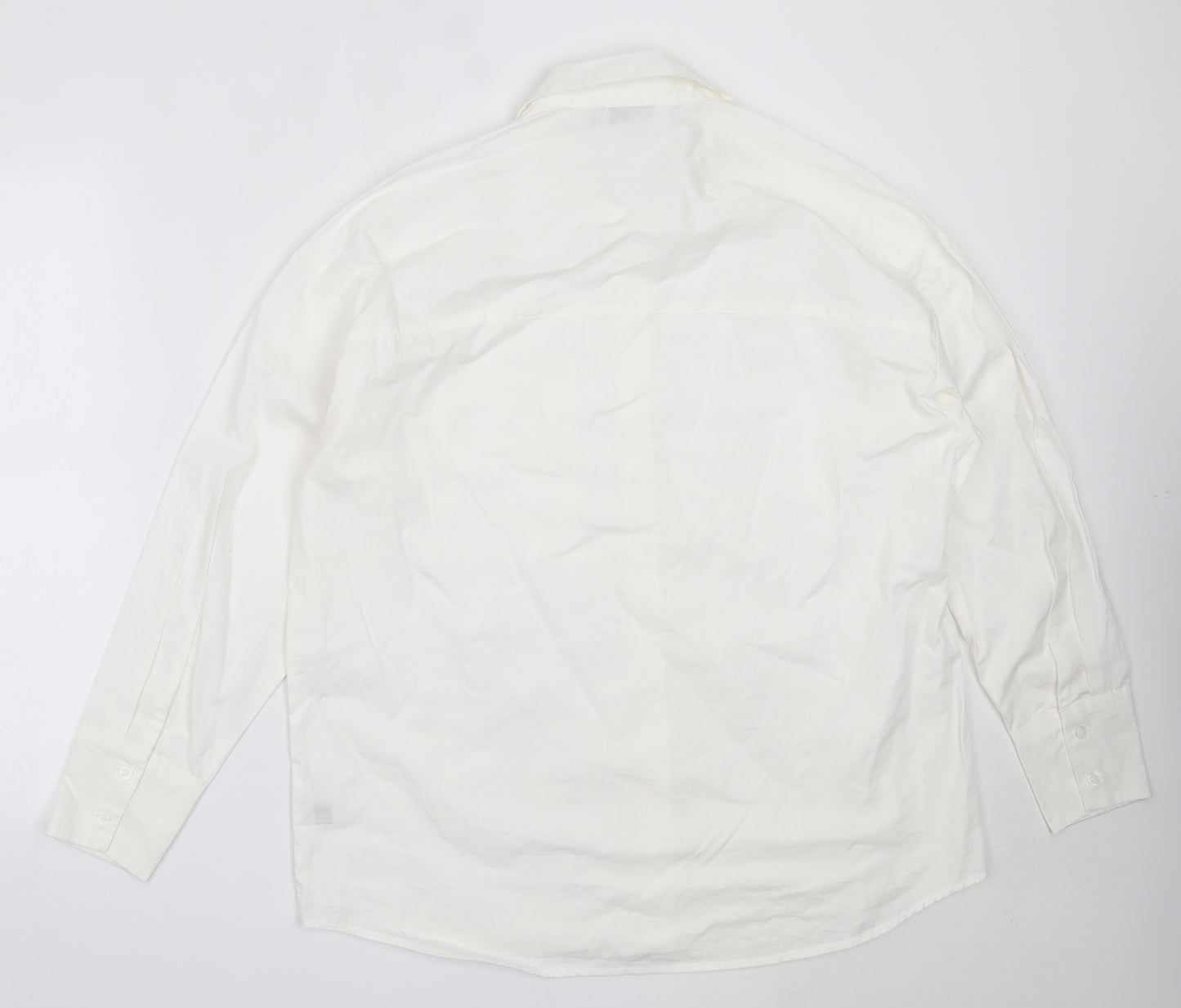 ASOS Womens White  Cotton Basic Button-Up Size 10 Collared