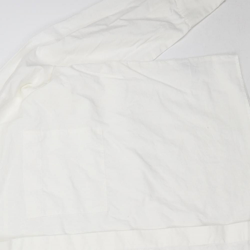 ASOS Womens White  Cotton Basic Button-Up Size 10 Collared