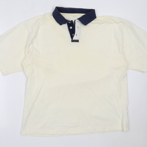 Preworn Mens Ivory  Cotton  Polo Size L Collared