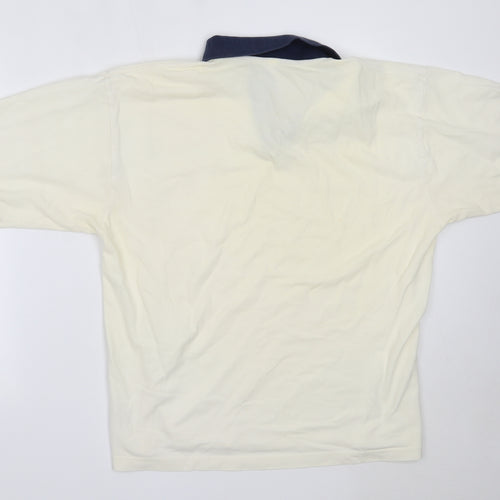 Preworn Mens Ivory  Cotton  Polo Size L Collared