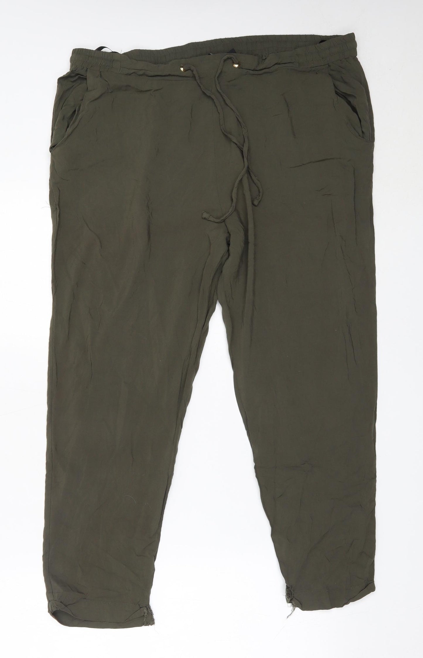 Atmosphere Womens Green  Viscose Cropped Trousers Size 18 L25 in Regular