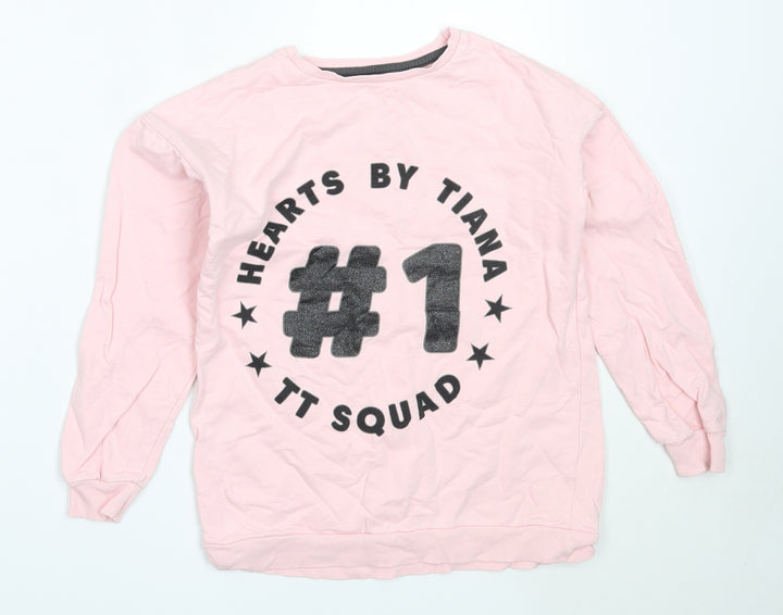 George Girls Pink  Cotton Pullover Sweatshirt Size 9-10 Years