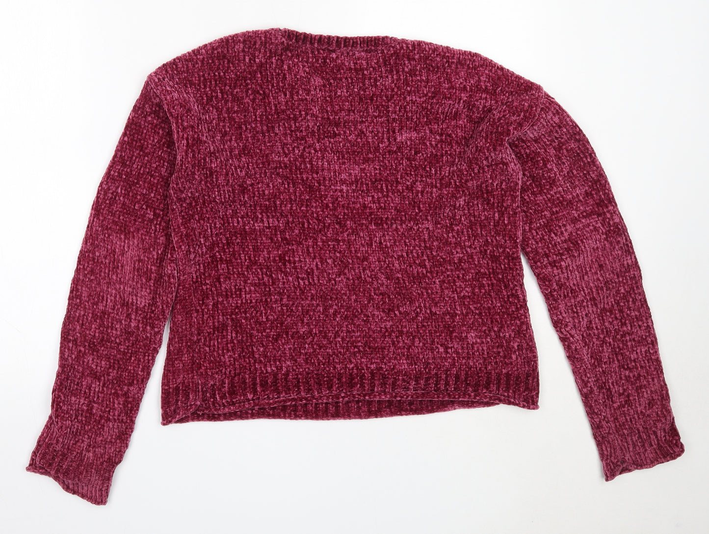 Matalan Girls Purple Round Neck  Polyester Pullover Jumper Size 13 Years