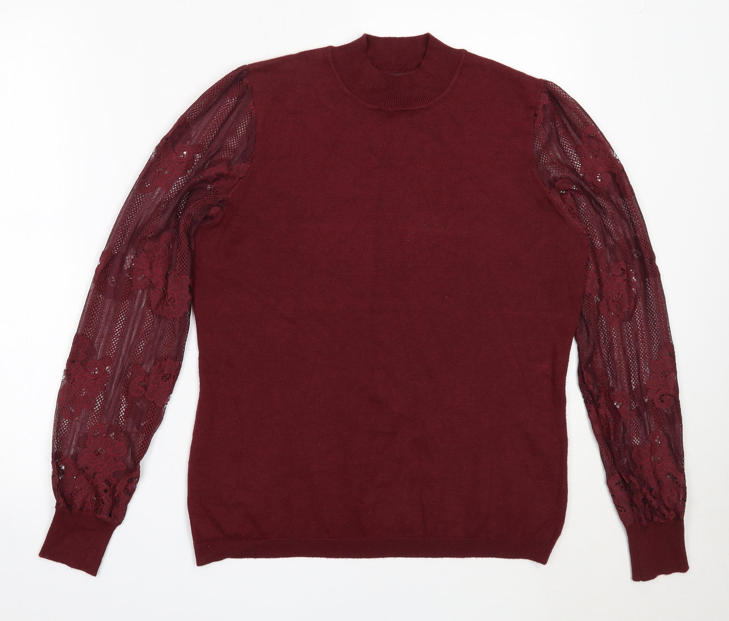 Laura Ashley Womens Red Round Neck  Viscose Pullover Jumper Size 14