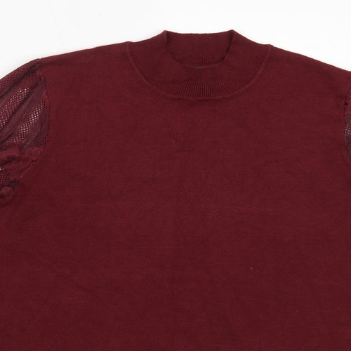 Laura Ashley Womens Red Round Neck  Viscose Pullover Jumper Size 14