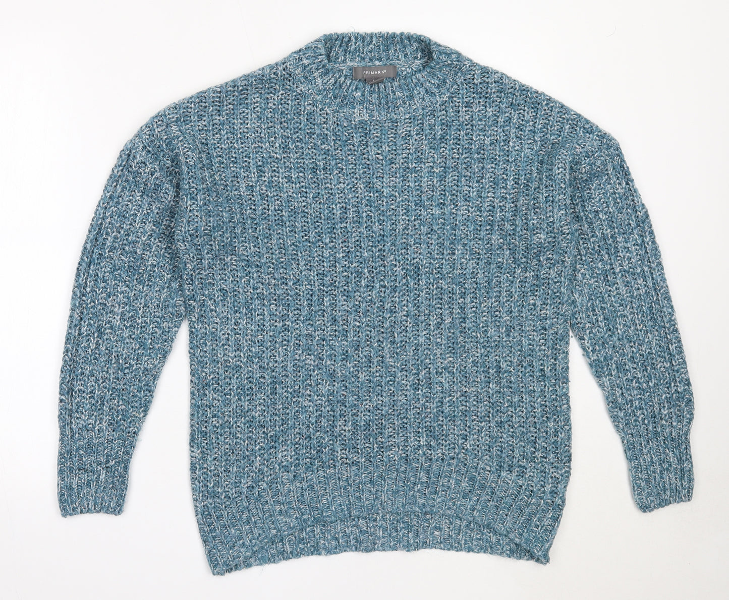 Primark Womens Blue Round Neck  Acrylic Pullover Jumper Size S